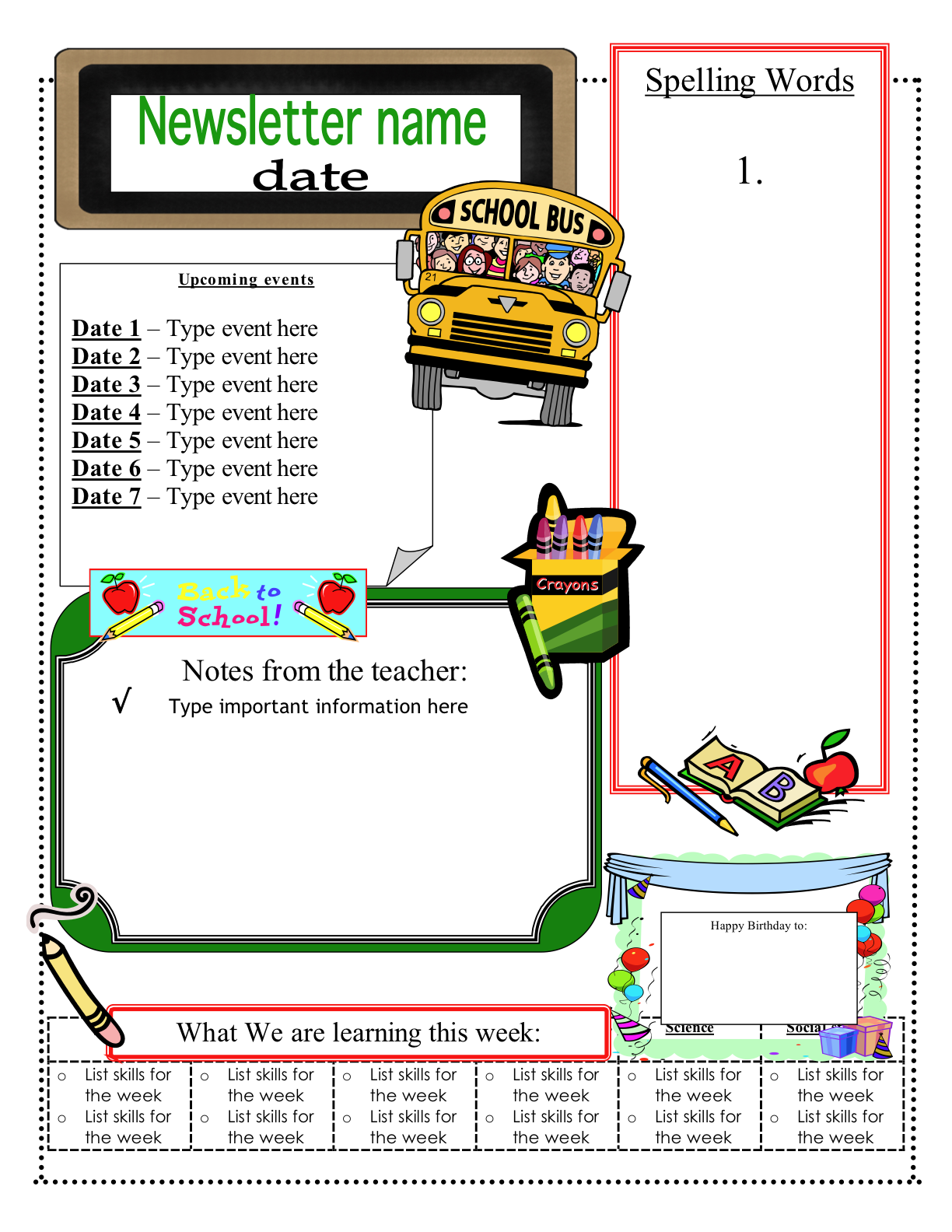 Classroom Newsletter Template Fotolip Rich Image And Wallpaper