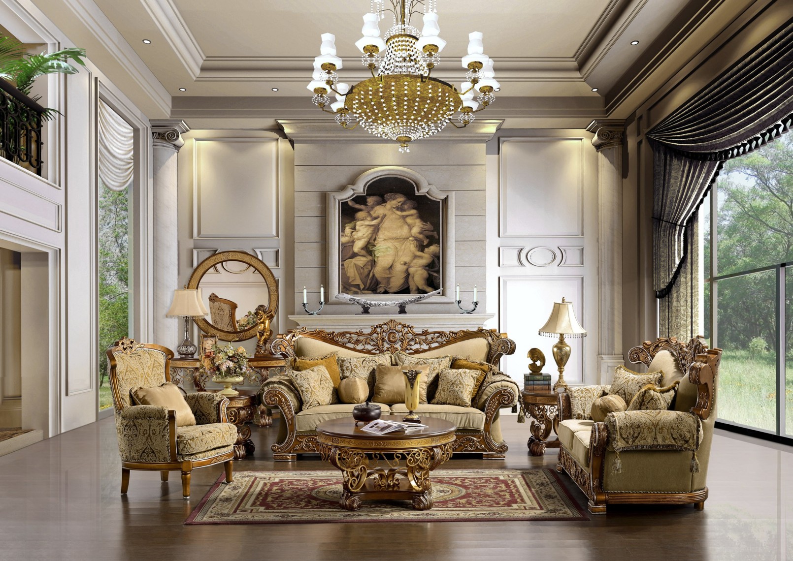 Elegant And Traditional Interior House Design Living Room