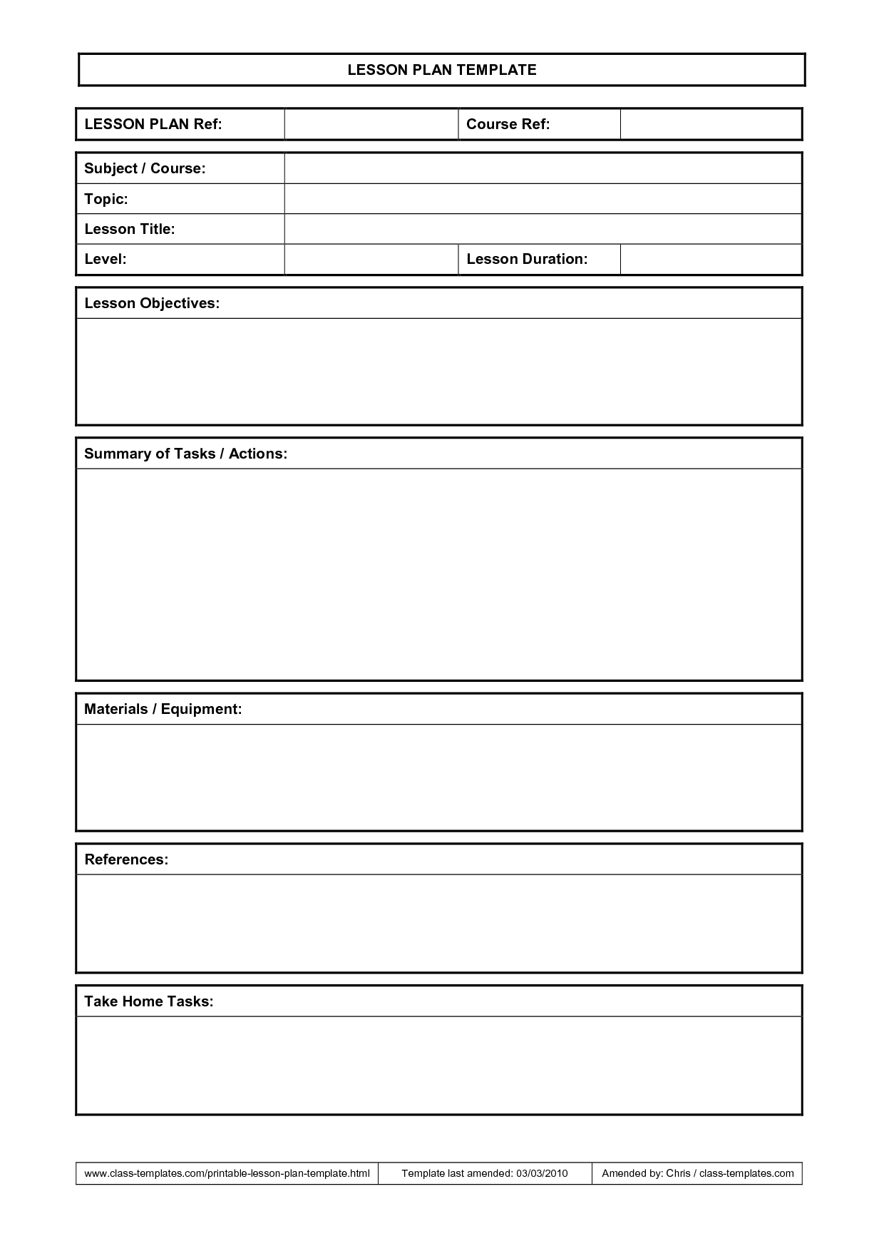 lesson planner template