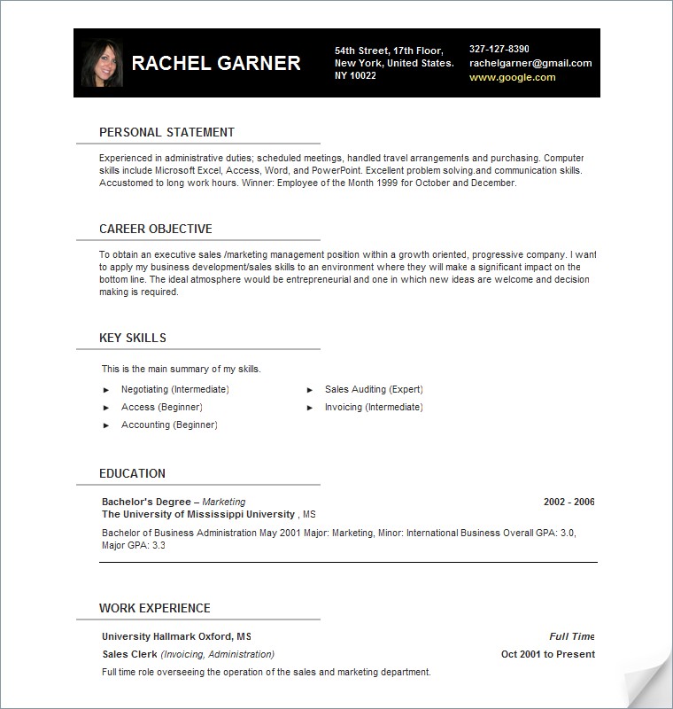 Open Office Resume Template Fotolip Rich Image And Wallpaper