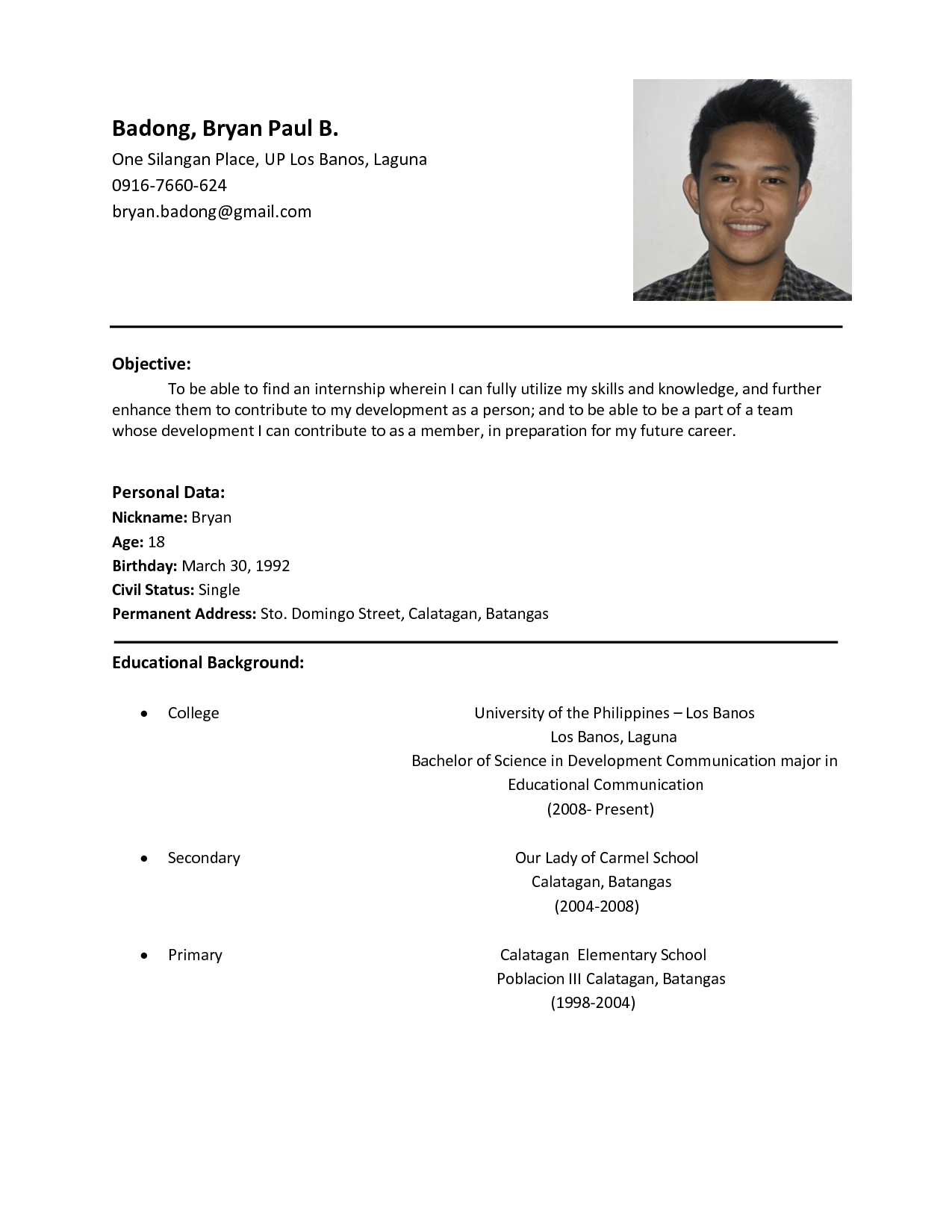 Resume Sample Fotolip Rich Image And Wallpaper