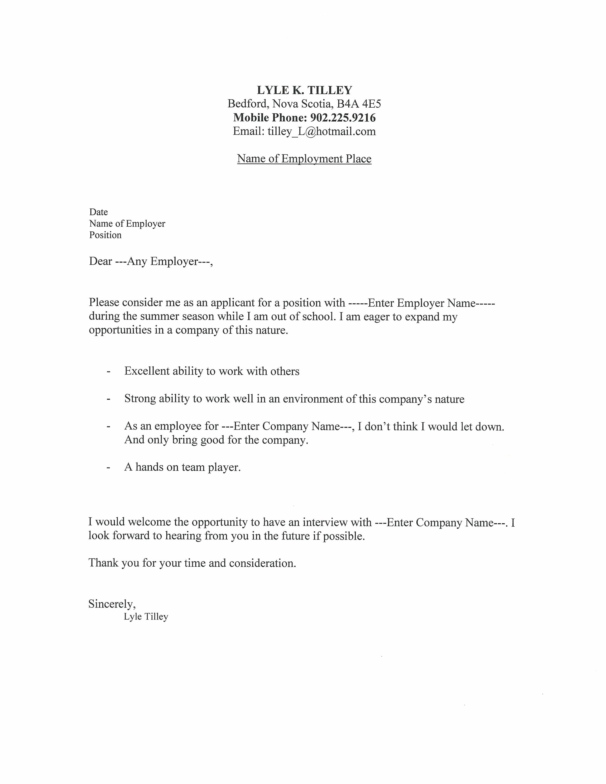 letter resume cover letter