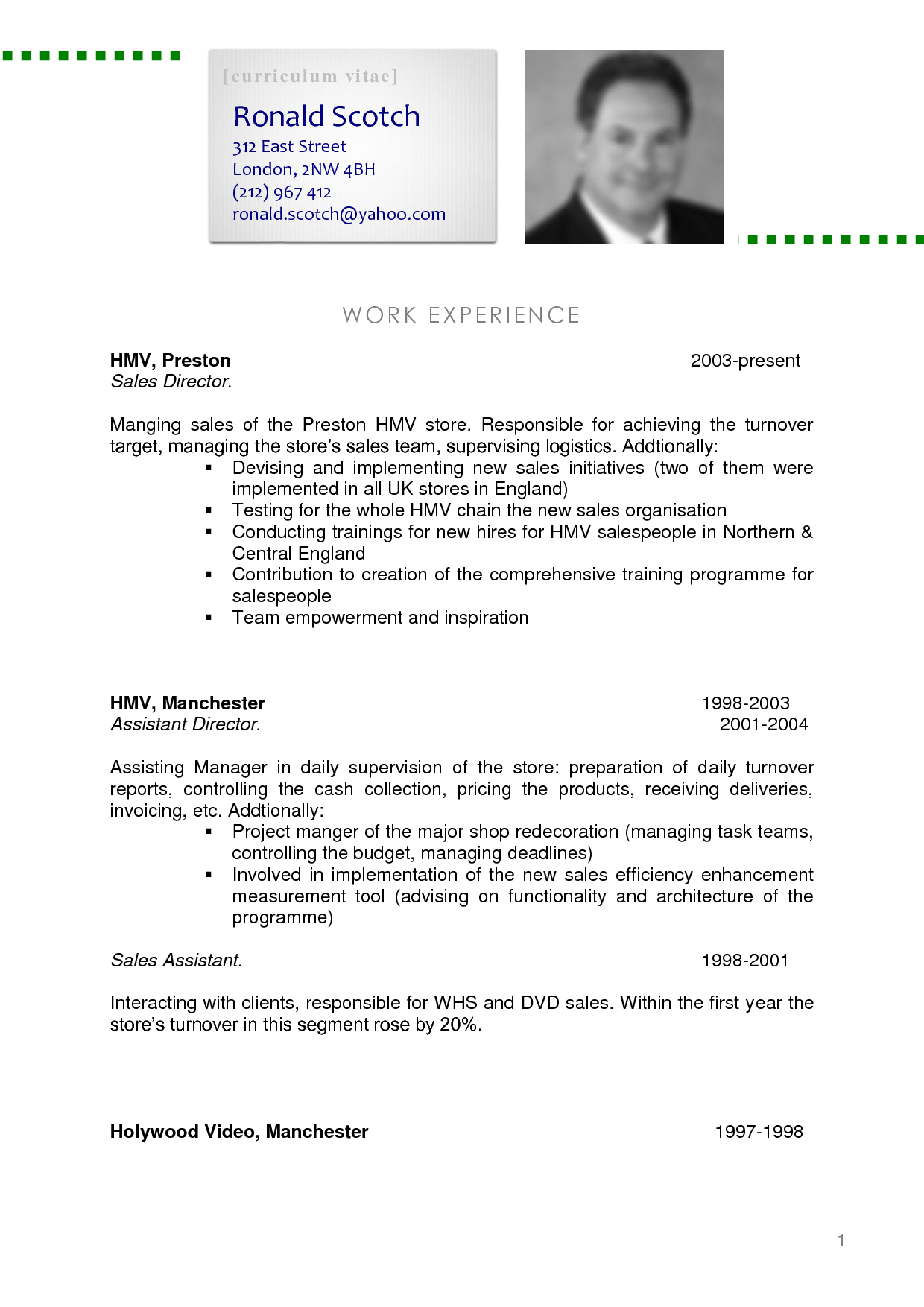 Curriculum Vitae Cv Samples Fotolip