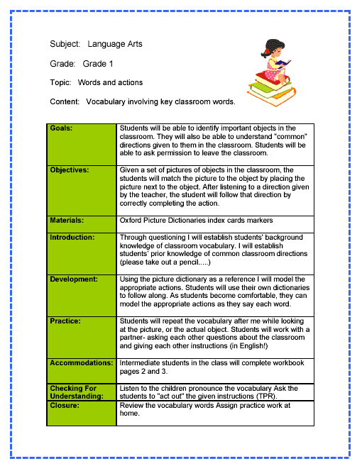 Lesson Plan Format Fotolip