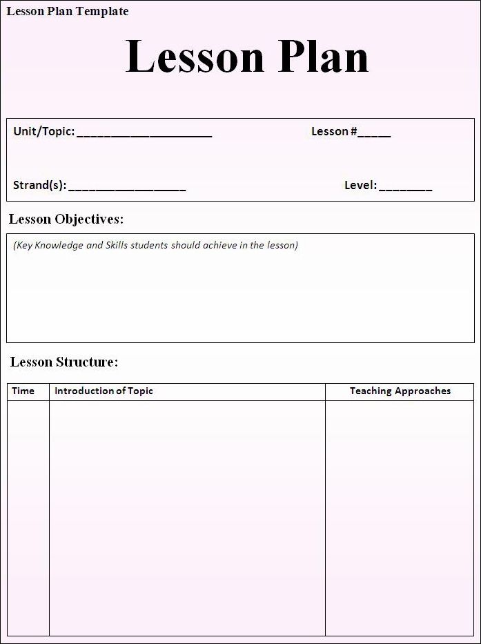 does anyone use the lesson plan template microsoft word