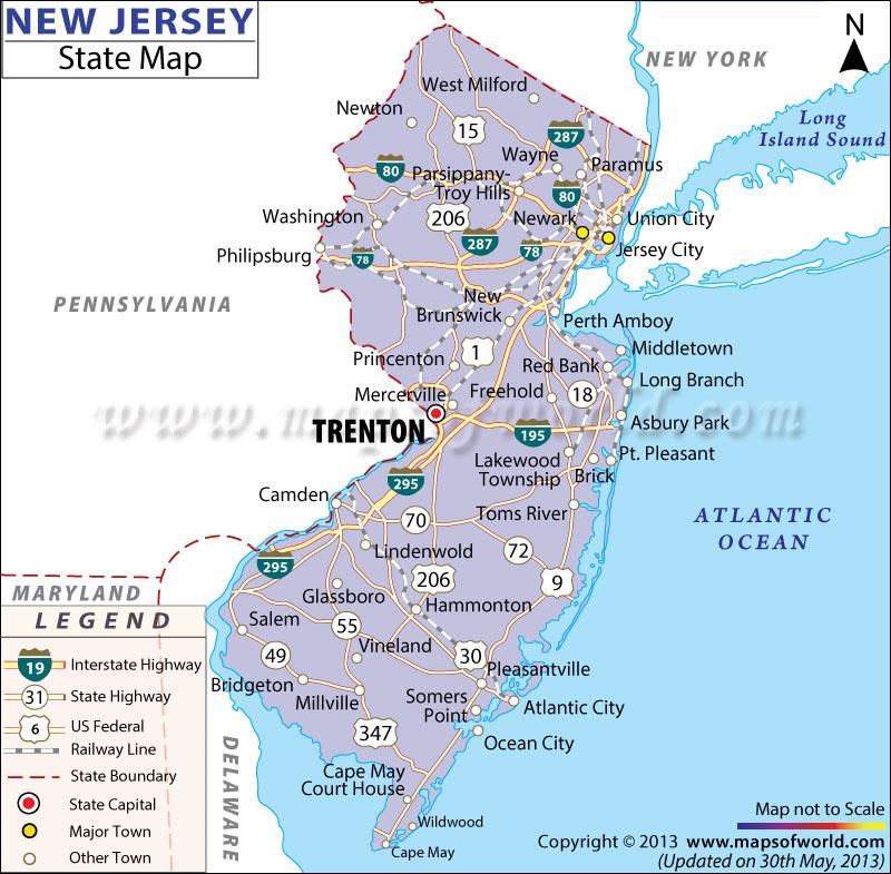 New Jersey Map - Fotolip