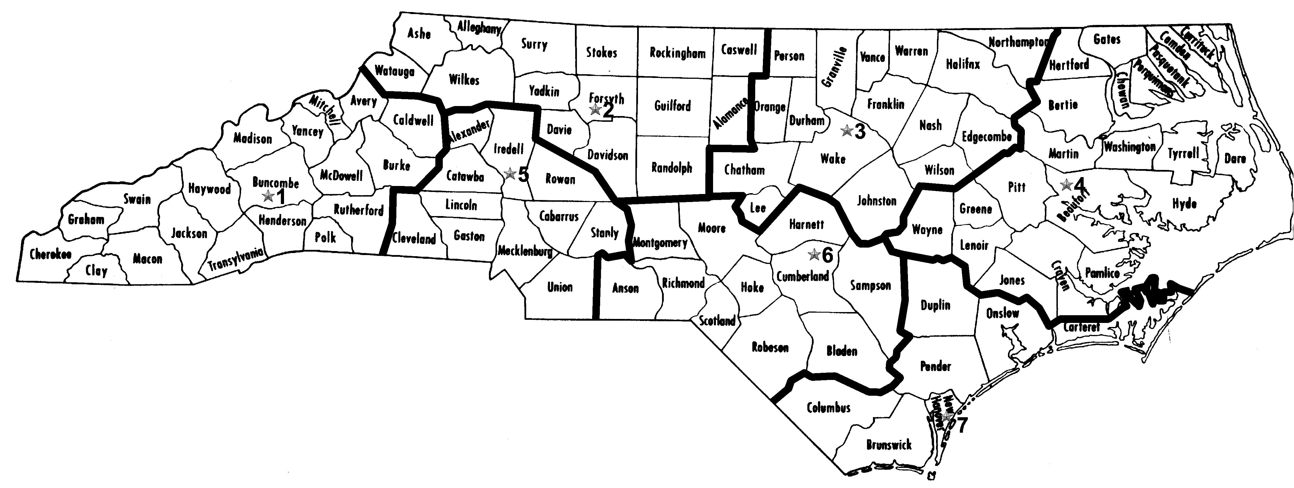 Labeled Map of North Carolina
