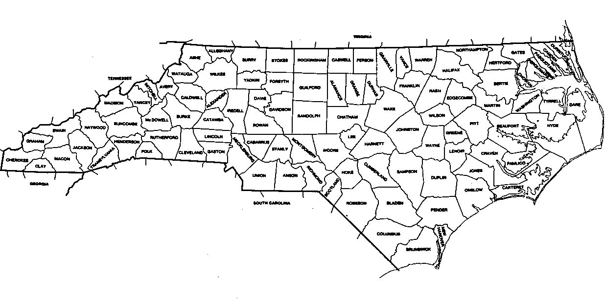 Western North Carolina County Map 7955