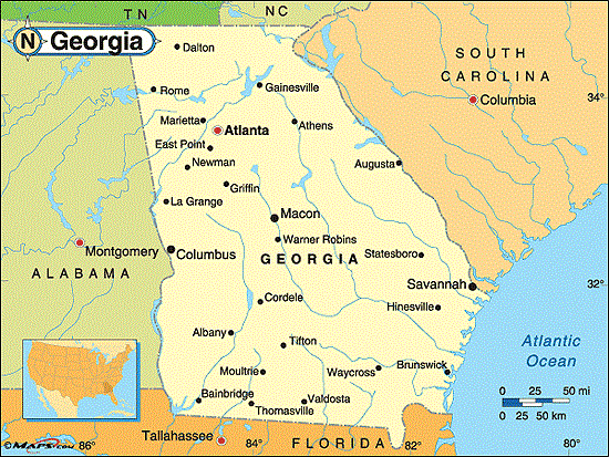 Political Map of Georgia - Fotolip