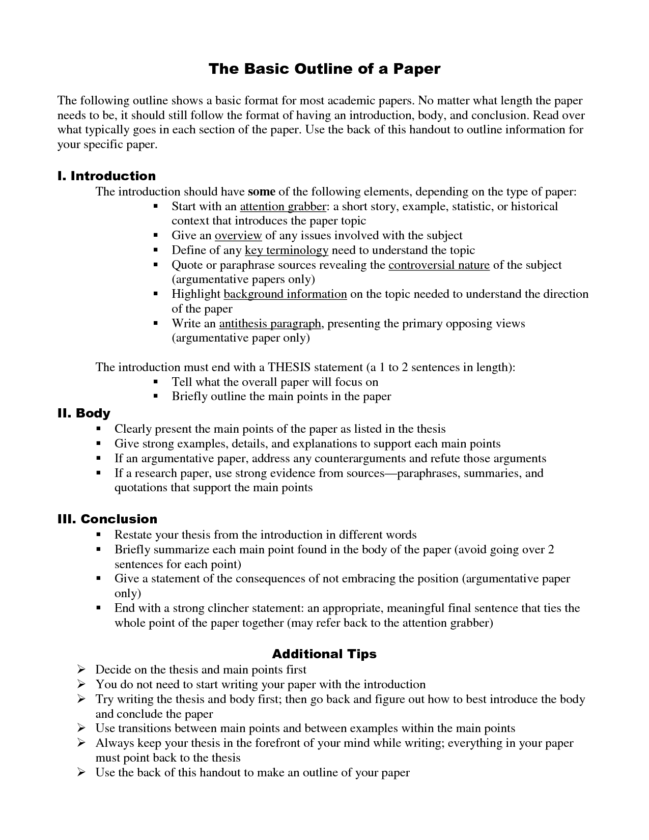 example of a research paper for middle school students