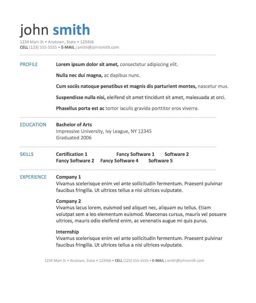 Resume Template Word Fotolip