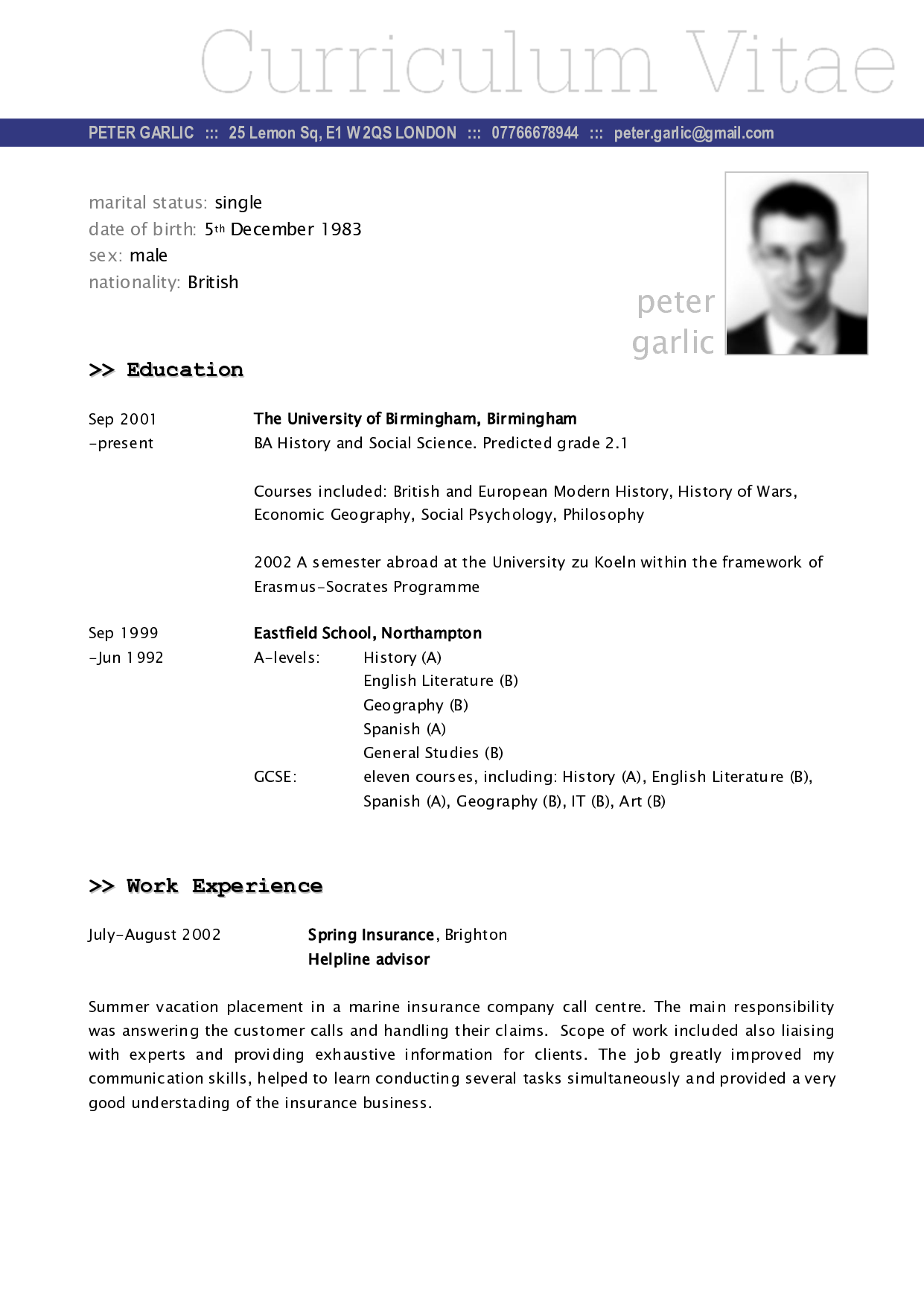 Sample CV Fotolip