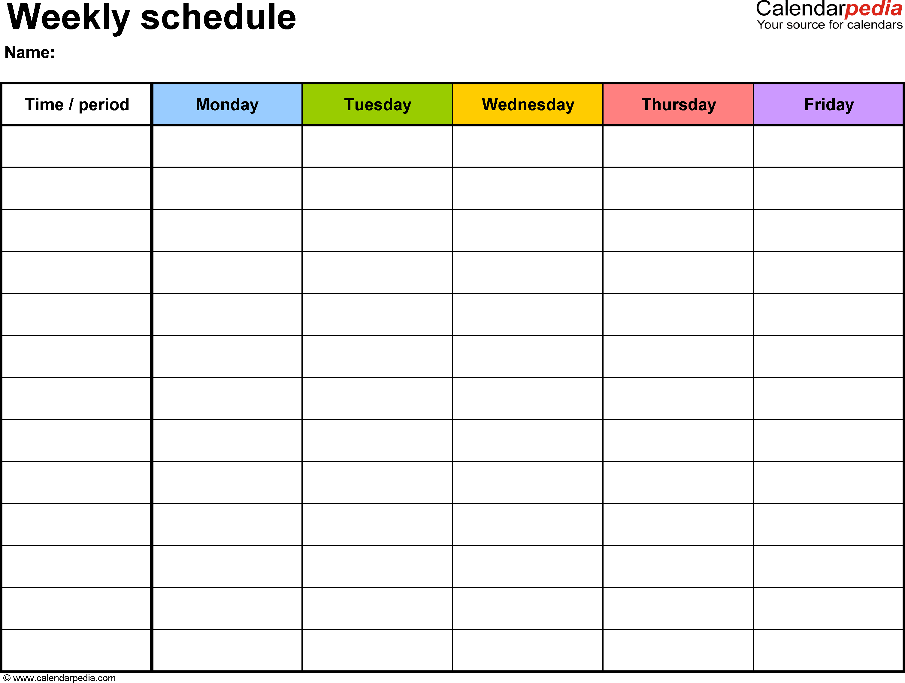 Printable Weekly Calendar