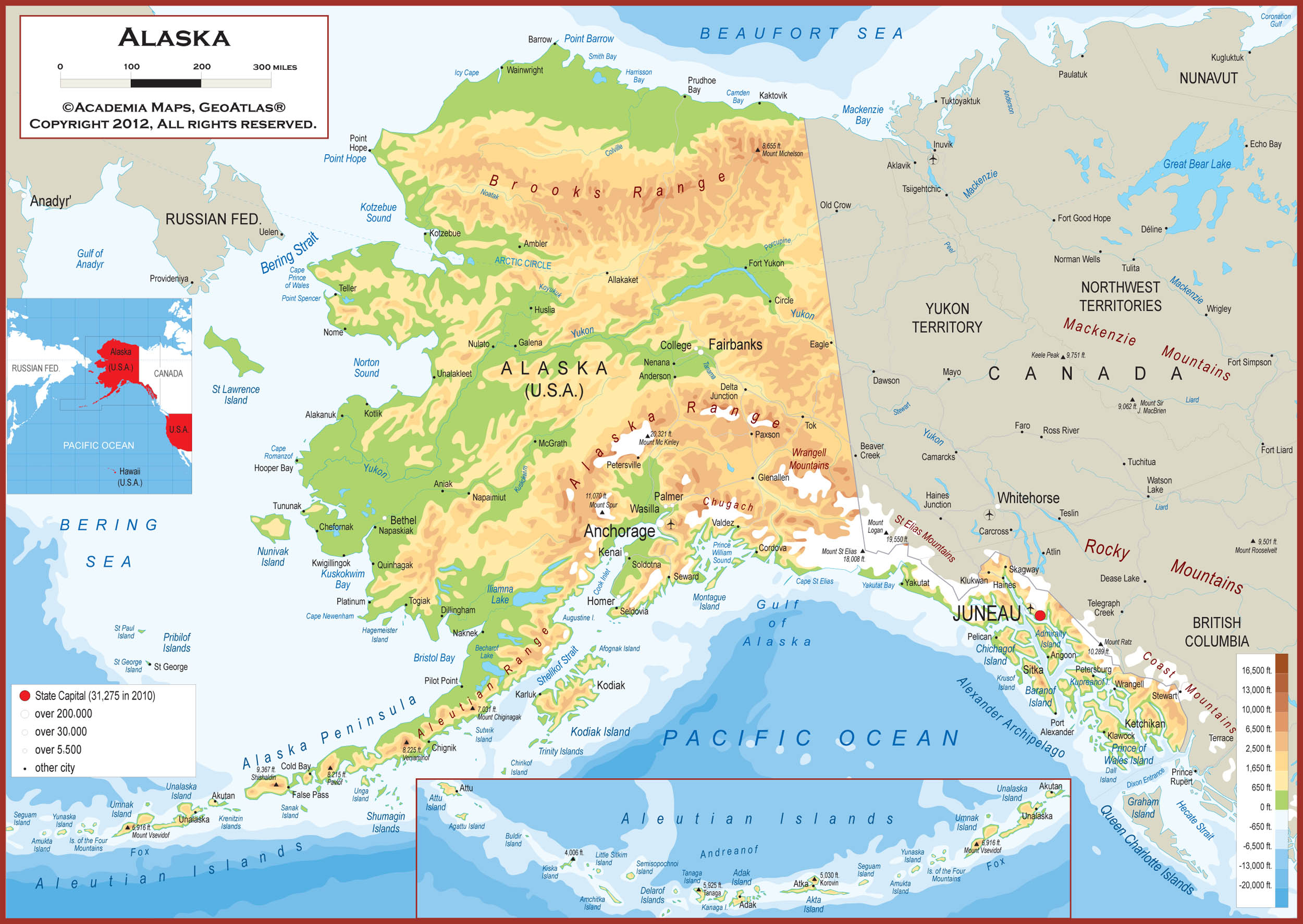 Large Detailed Map Alaska