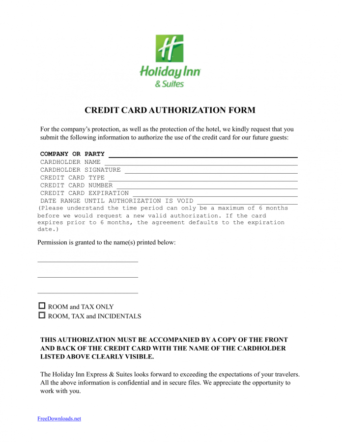 Credit Card Authorization Form Fotolip 8379