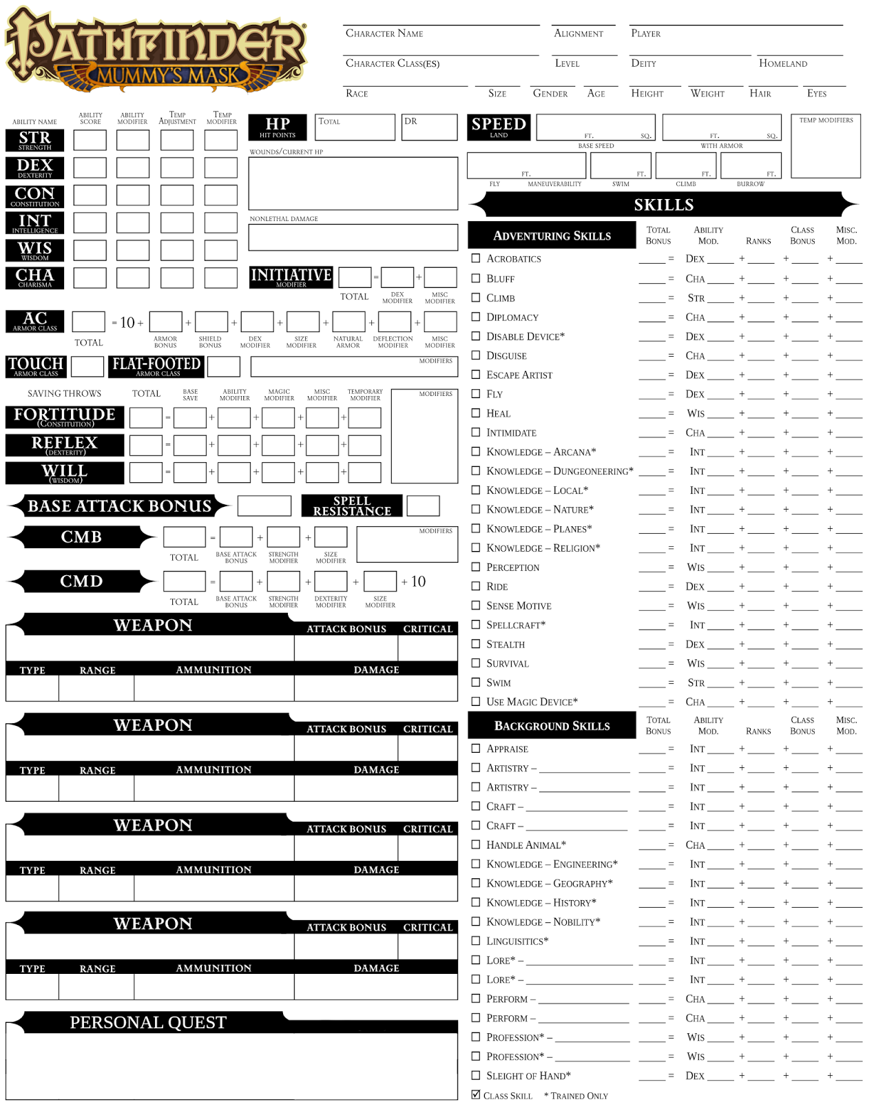 3.5 deluxe character sheets